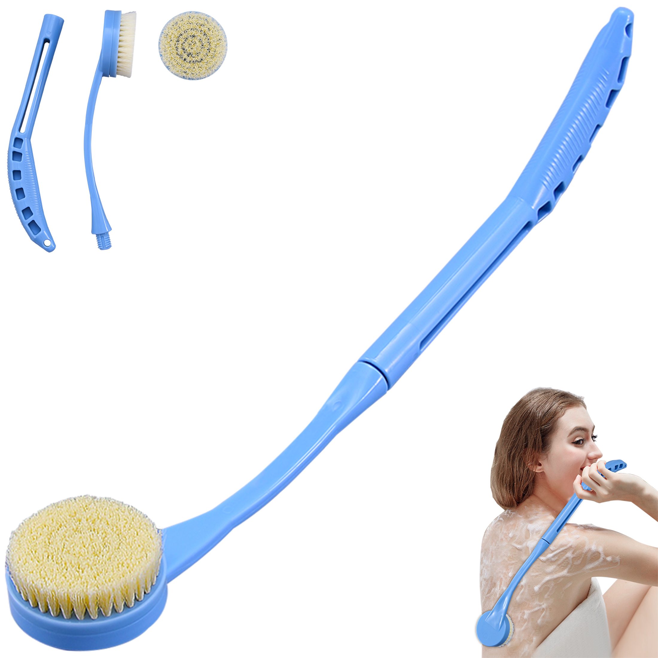Back Scrubber for Shower Long Handle Back Brush Full Body Shower Cleaning  Brush