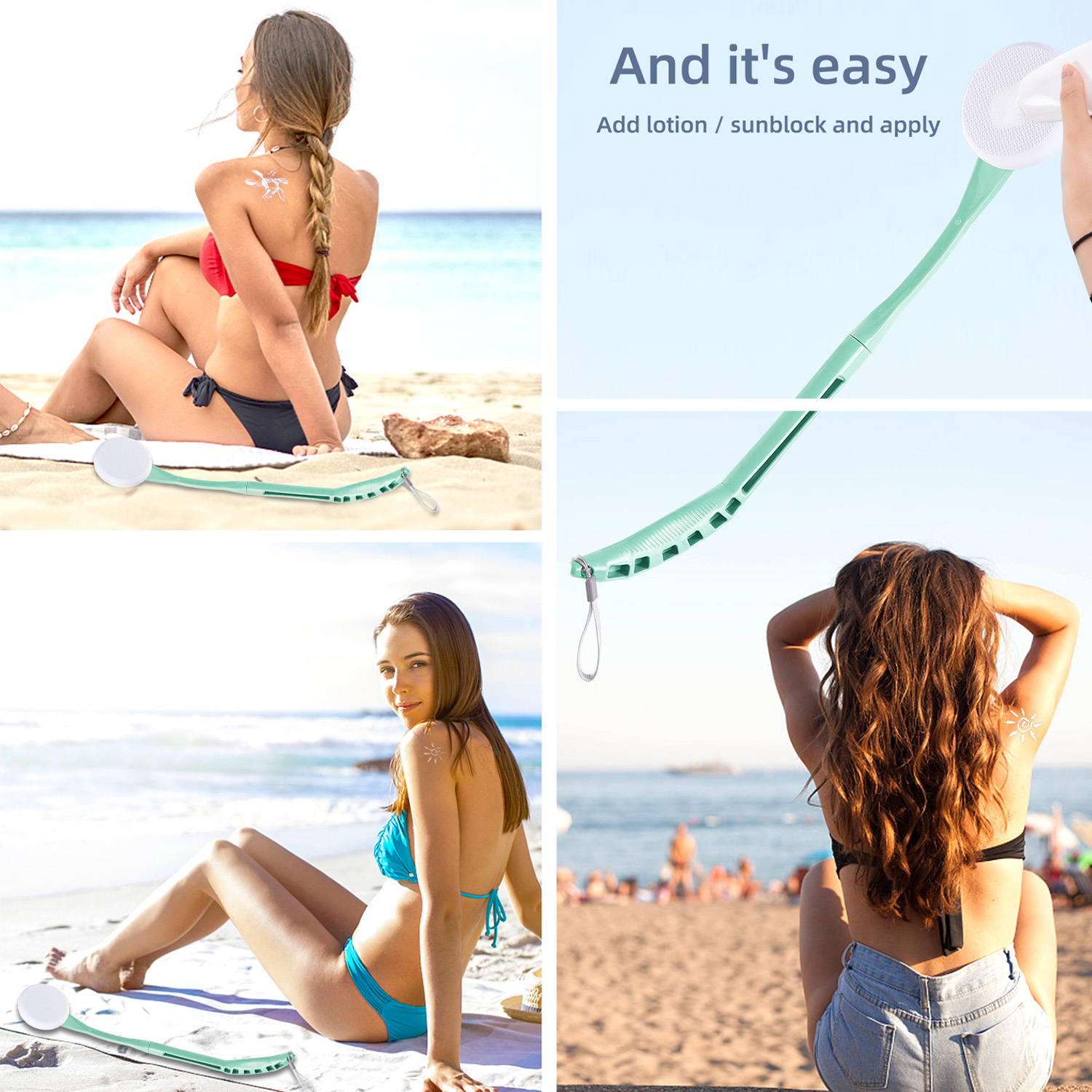 Lotion Applicator for Back, 20.5” Back Lotion Applicator, Back Lotion Applicators for Your Back, Easy Reach and Washable, Back Self Tanner Applicator