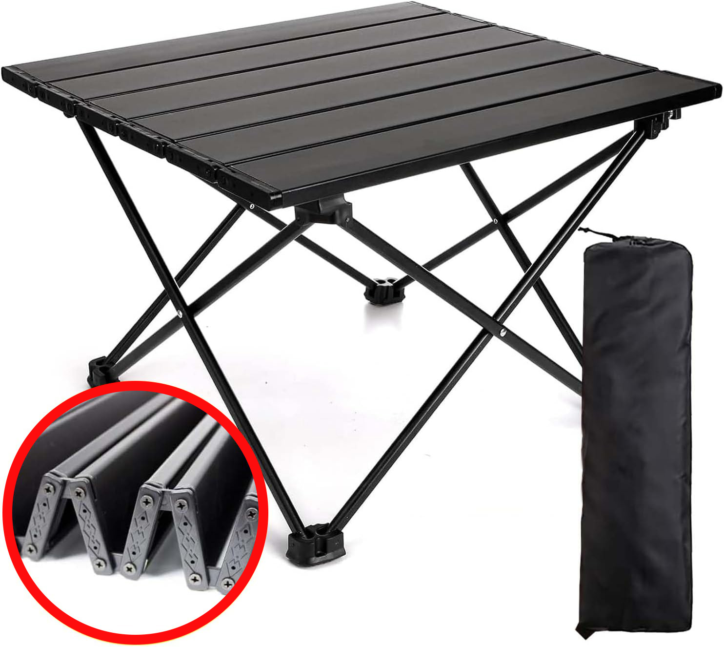 BTideas Ultralight Folding Small Portable Table, Black Waterproof, Portable Folding Outdoor Table