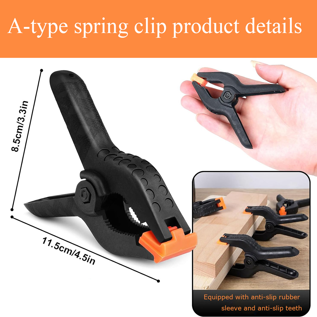 BTideas Clamps Set for Woodworking, 4 F Clamps and 4 Spring Clamps for woodworking