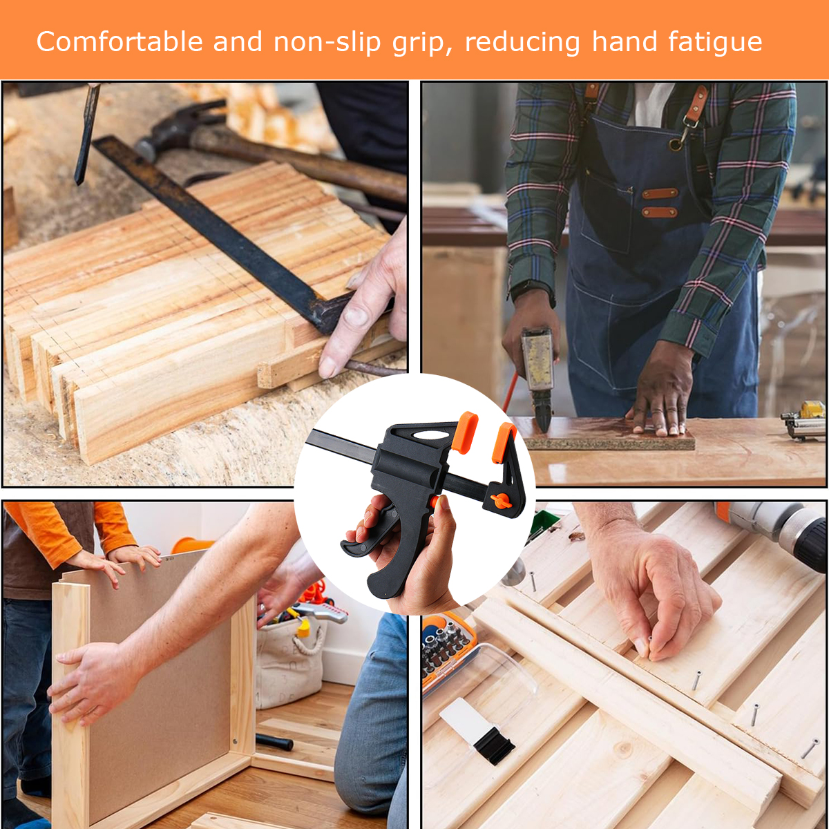 BTideas Clamps Set for Woodworking, 4 F Clamps and 4 Spring Clamps for woodworking