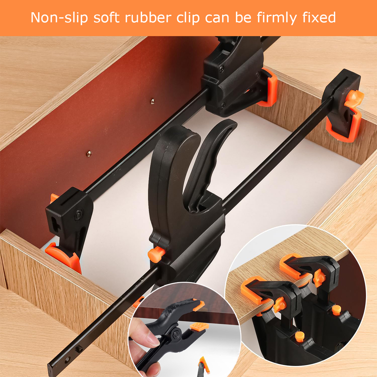 BTideas Clamps Set for Woodworking, 4 F Clamps and 4 Spring Clamps for woodworking