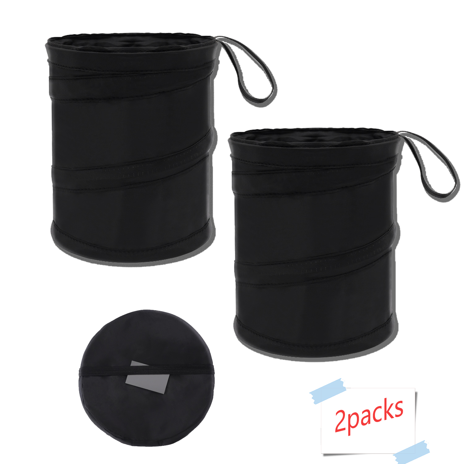 BTideas Car Trash Can,2 Packs Collapsible Pop-up Water Proof Portable Garbage Bin,Rubbish Bucket