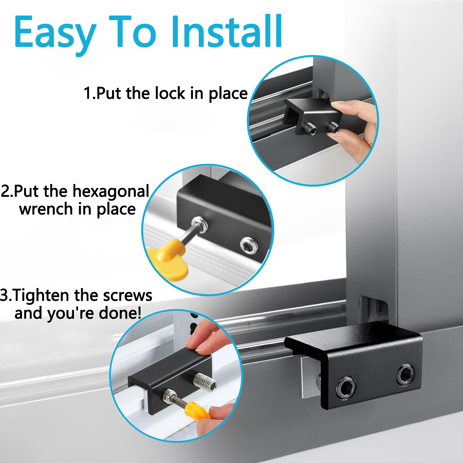 BTideas 4 Pack Sliding Window Locks,window Locks For Horizontal、Up&Down sliding Home&Office,Black