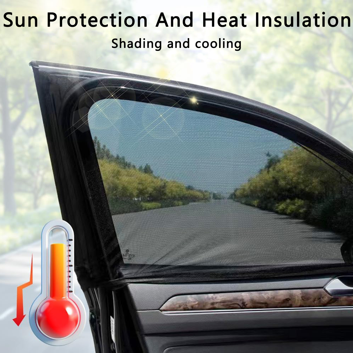 BTideas Car Window Sunshade, 4 Pcs Breathable Mesh Car Window Screen for Truck,SUV,Black