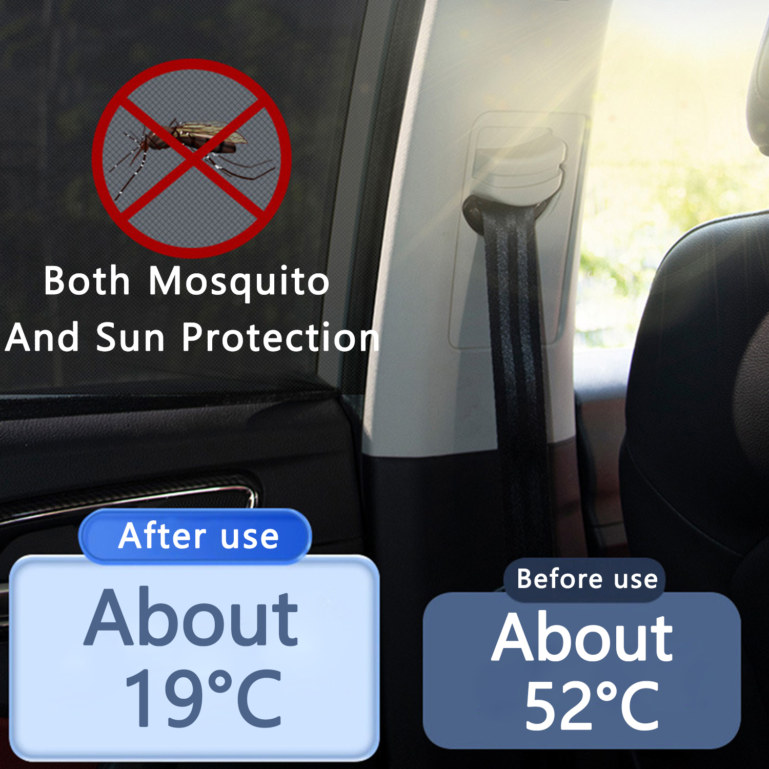 BTideas Car Window Sunshade, 4 Pcs Breathable Mesh Car Window Screen for Truck,SUV,Black