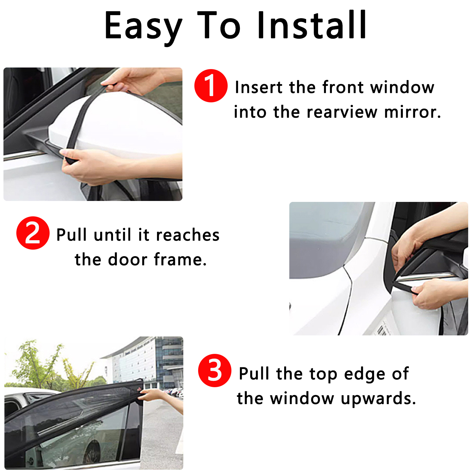 BTideas Car Window Sunshade, 4 Pcs Breathable Mesh Car Window Screen for Truck,SUV,Black