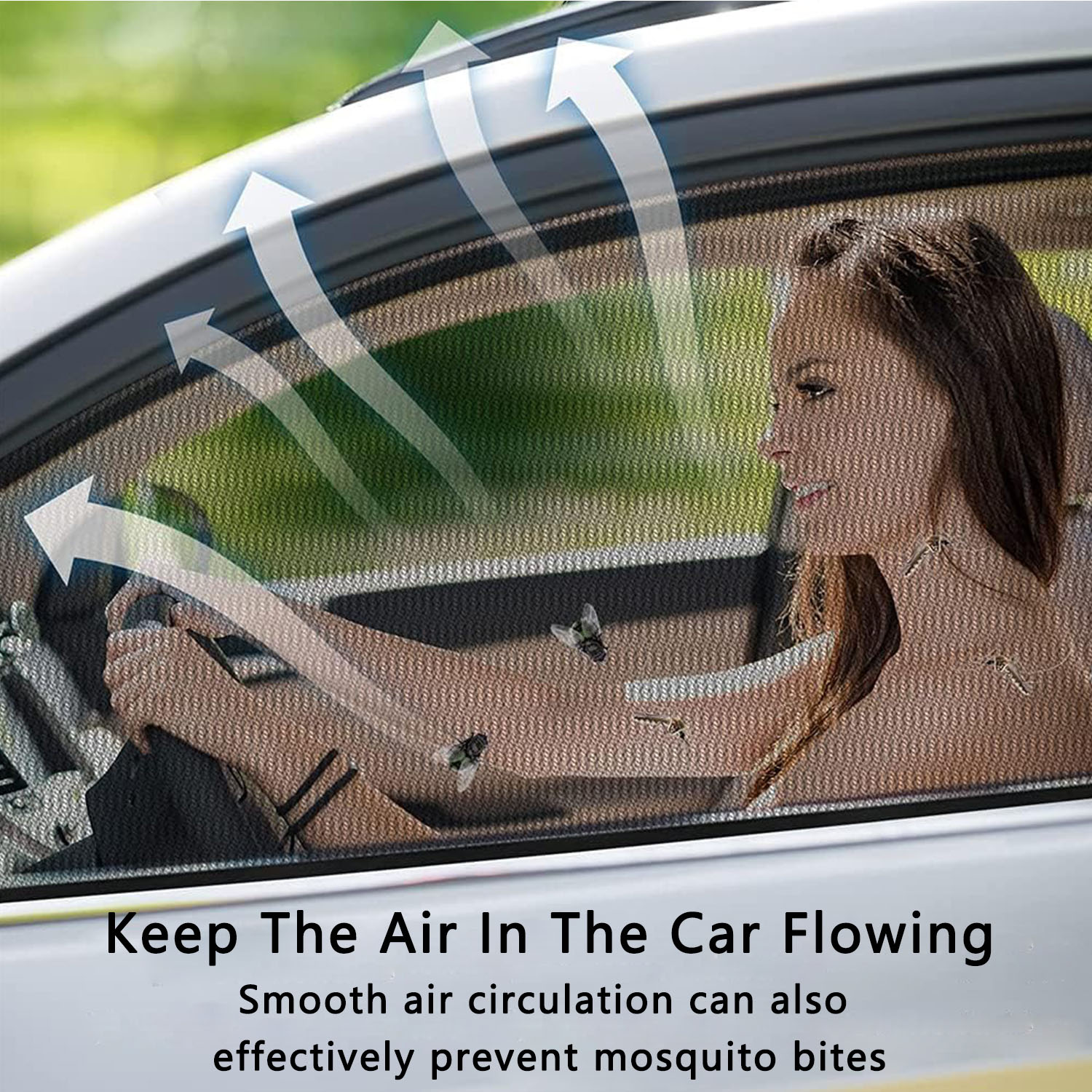 BTideas Car Window Sunshade, 4 Pcs Breathable Mesh Car Window Screen for Truck,SUV,Black