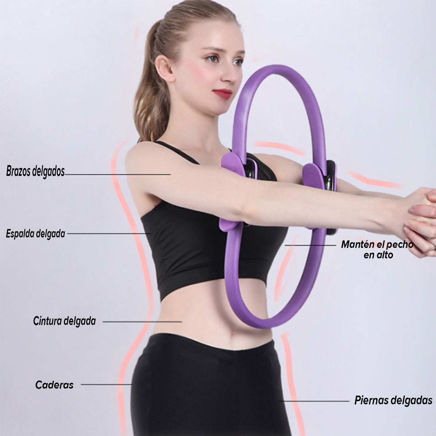 BTideas Pilates Resistance Ring, 14.96 in Pilates Ring for Toning Inner Thighs, Arms, and Core
