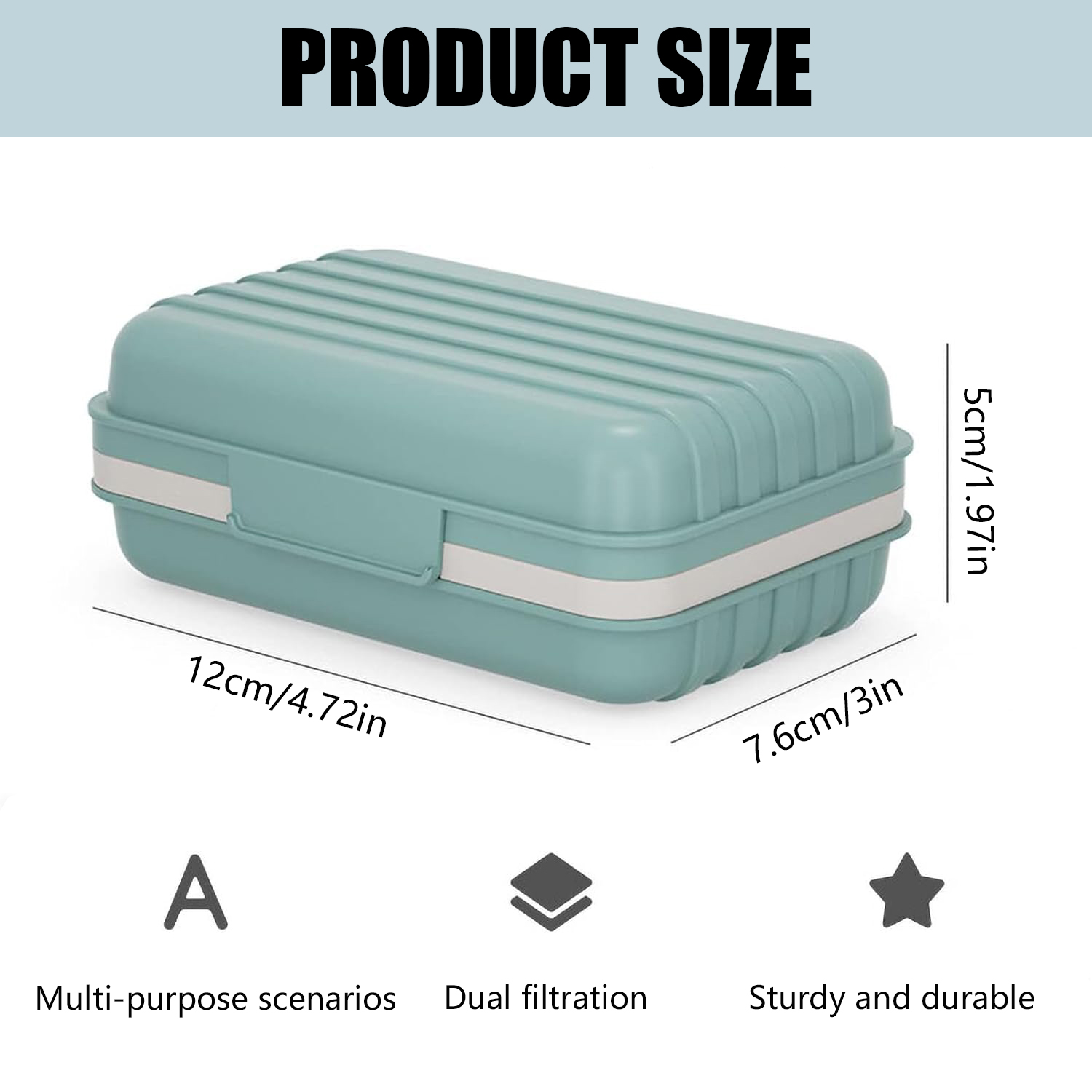 BTideas Travel Soap Case With Lid,2 Pack Bar Soap Holder Dish for Camping, Travel, Gym(Blue)