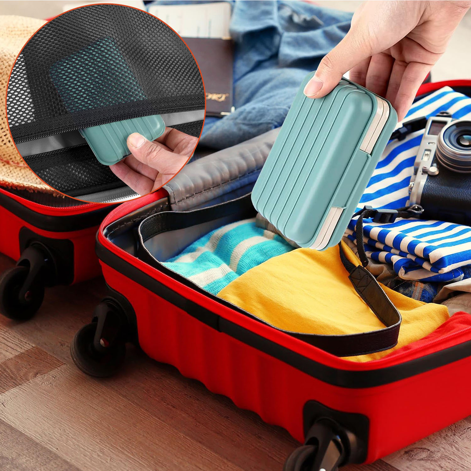 BTideas Travel Soap Case With Lid,2 Pack Bar Soap Holder Dish for Camping, Travel, Gym(Blue)